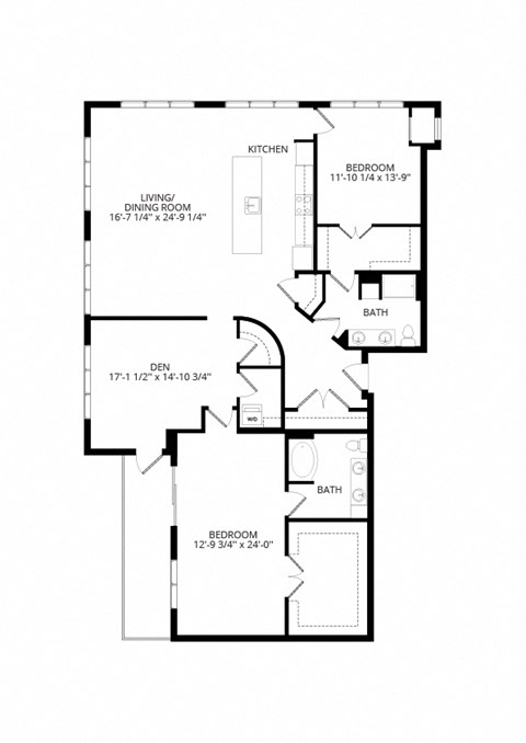 Floor plan for 2 beds, 2 baths, 2127 sqft